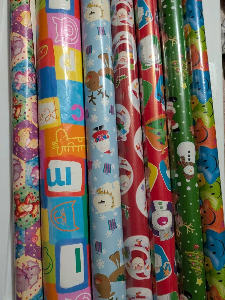 Assorted Christmas/BDay Wrapping Paper Rolls for Kids Kids image indicator(9)