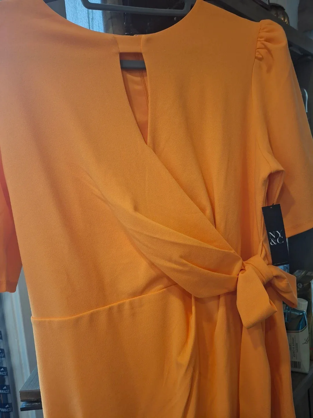 NY & Company Orange Wrap Dress image indicator(2)