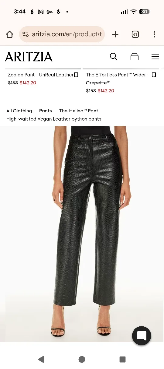 Aritzia Wilfred Melina Vegan Python pants image indicator(6)