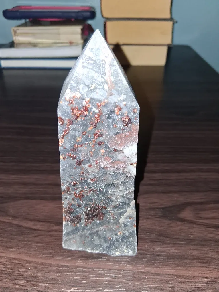 Red Sphalerite, Garnet, and Calcite Tower. image indicator(2)