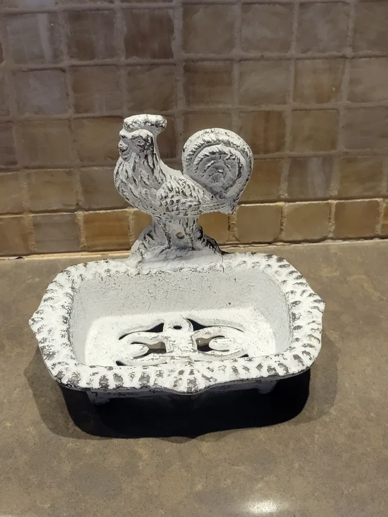 Rustic Rooster Soap Dish - Decorative Farmhouse Style