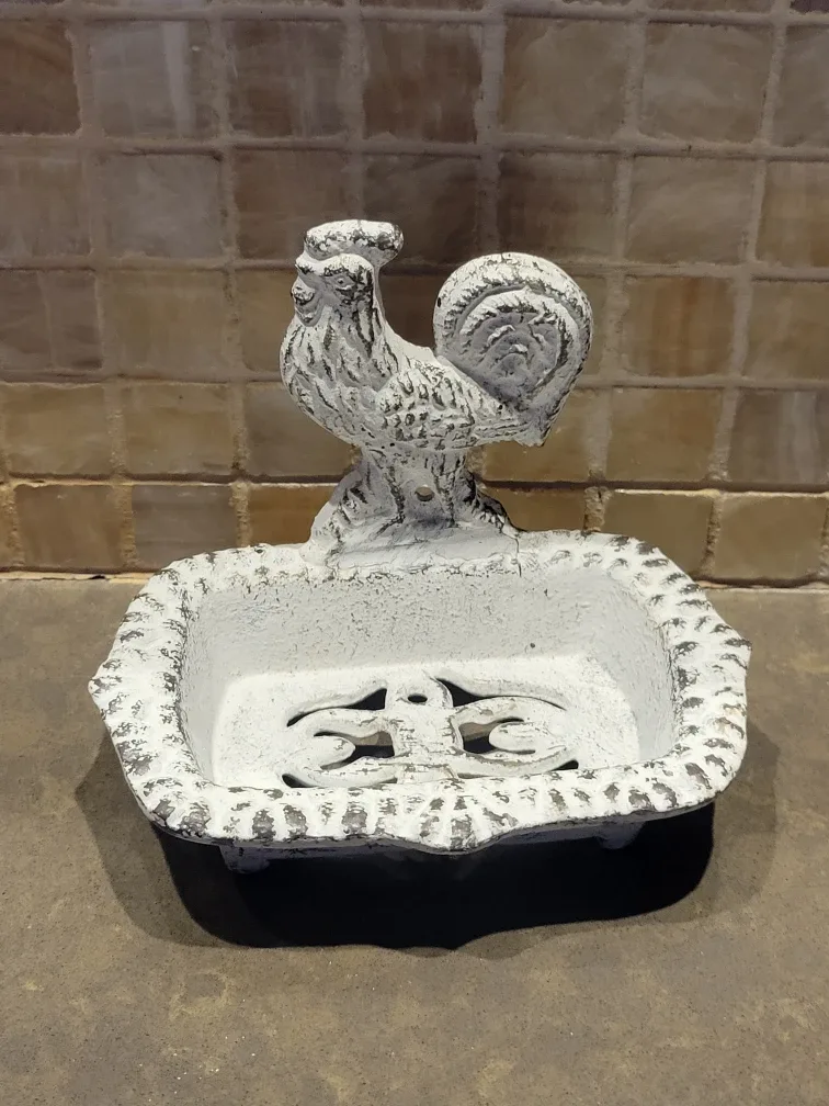 Rustic Rooster Soap Dish - Decorative Farmhouse Style image indicator(5)