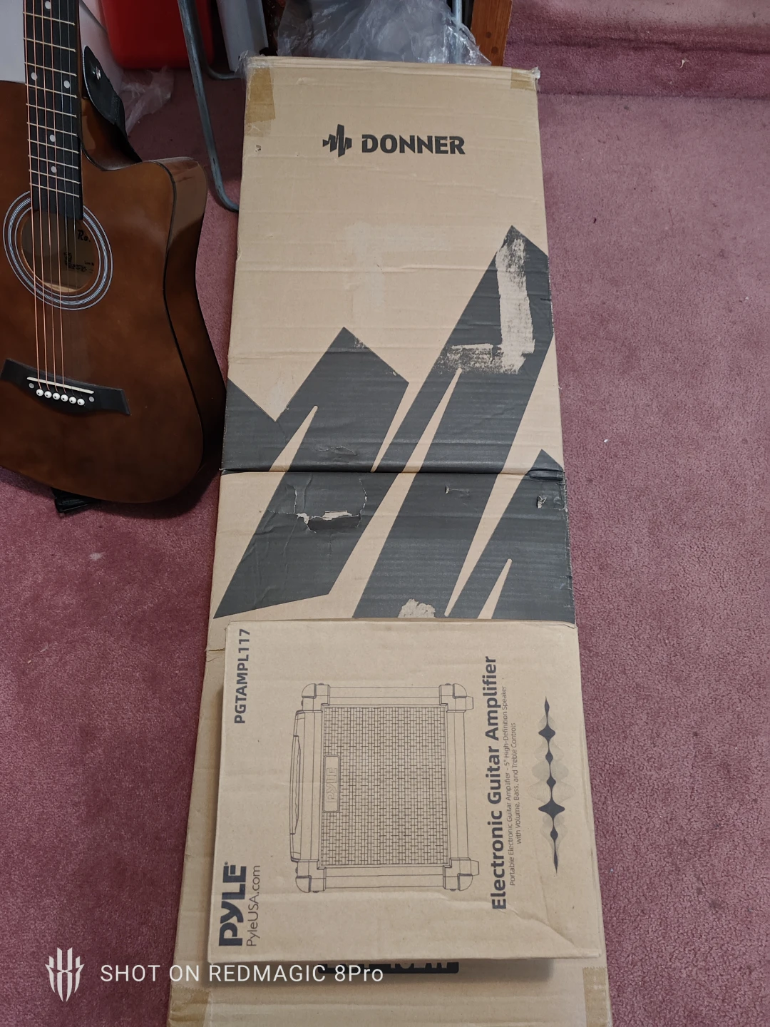 Donner DST-152W 39" Electric Guitar  - White. Pyle amplifier - photo 2