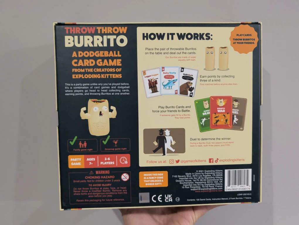 Throw Throw Burrito: A Dodgeball Card Game - photo 2