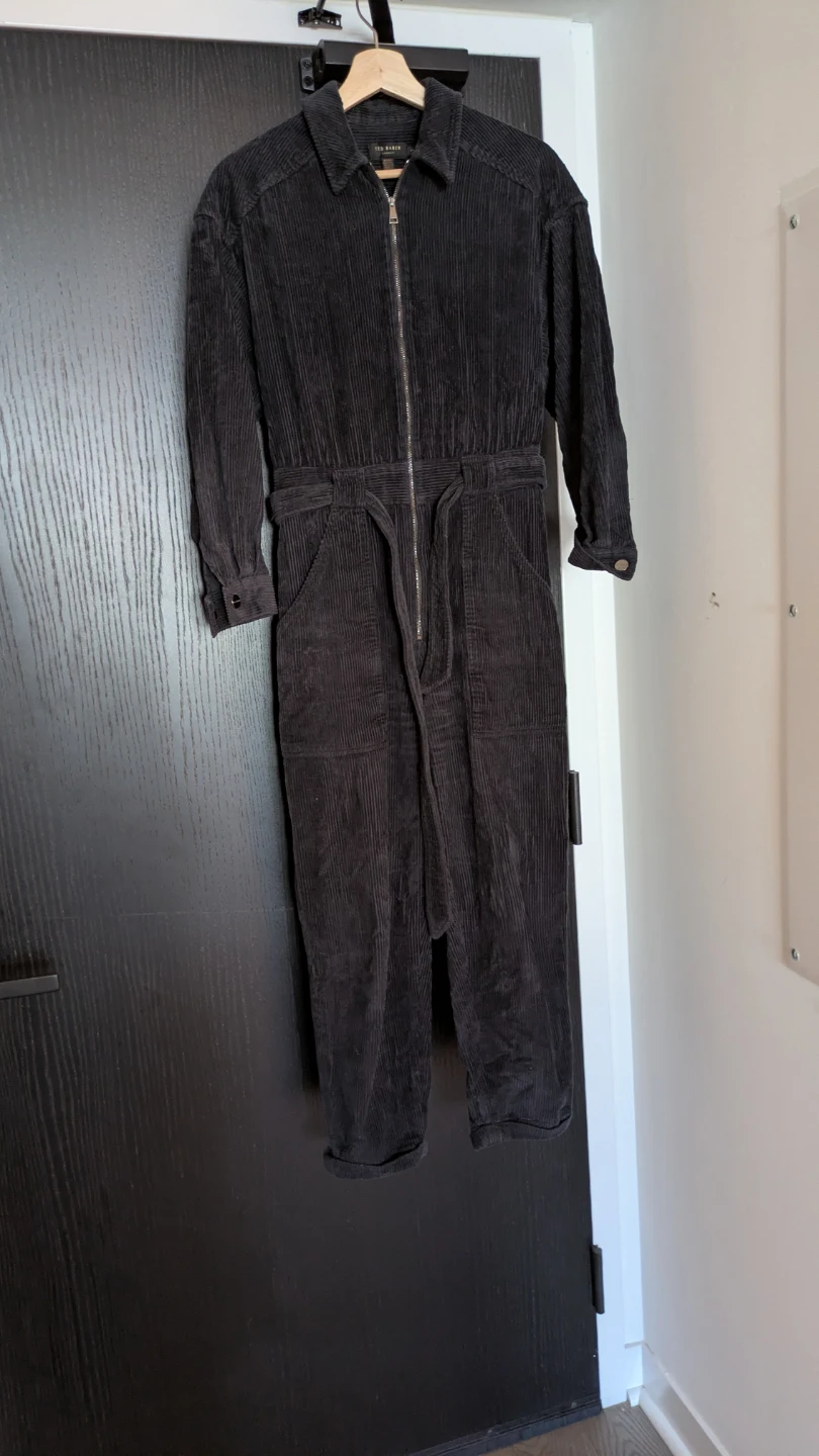 Ted Baker London Navy Corduroy Jumpsuit - Size CAD 6