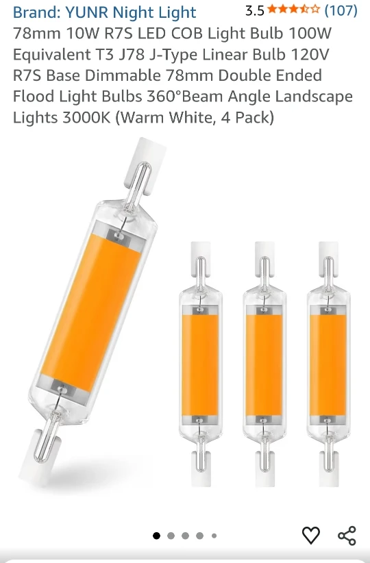 YUNR 10W R7S LED COB Light Bulb