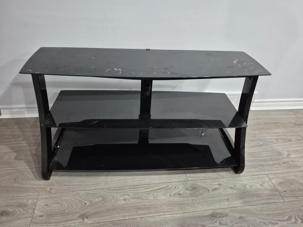 Black Glass TV Stand