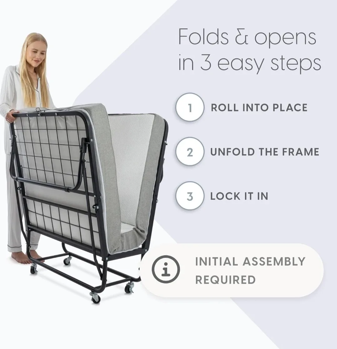 High Quality Folding Bed Frame with Memory Foam Mattress image indicator(5)