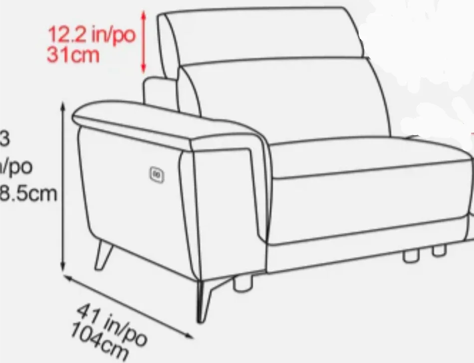 Valencia Andria Leather Reclining Armchair Brand New image indicator(4)