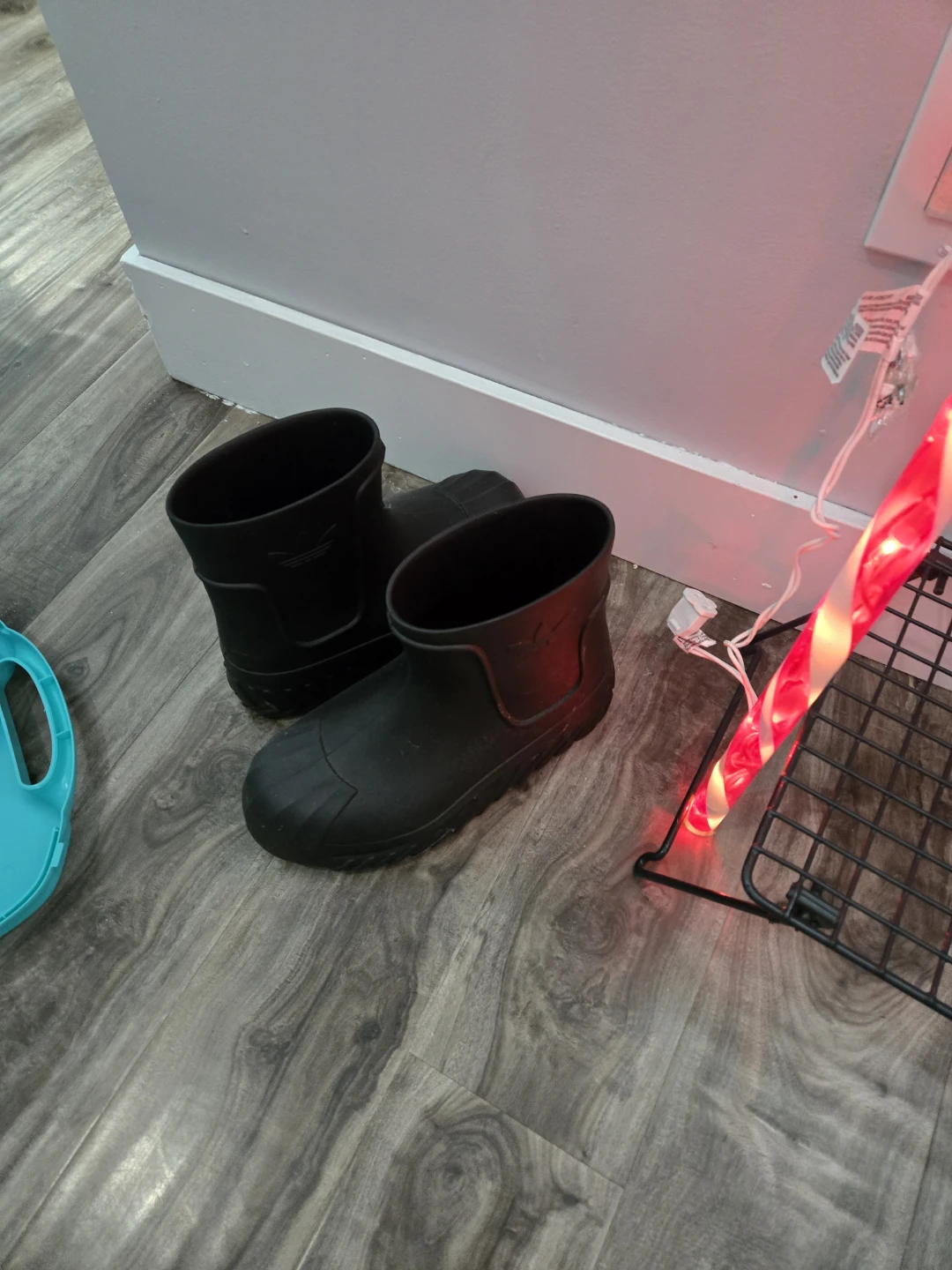 Adidas Black Rain Boots - Size 7 - photo 2
