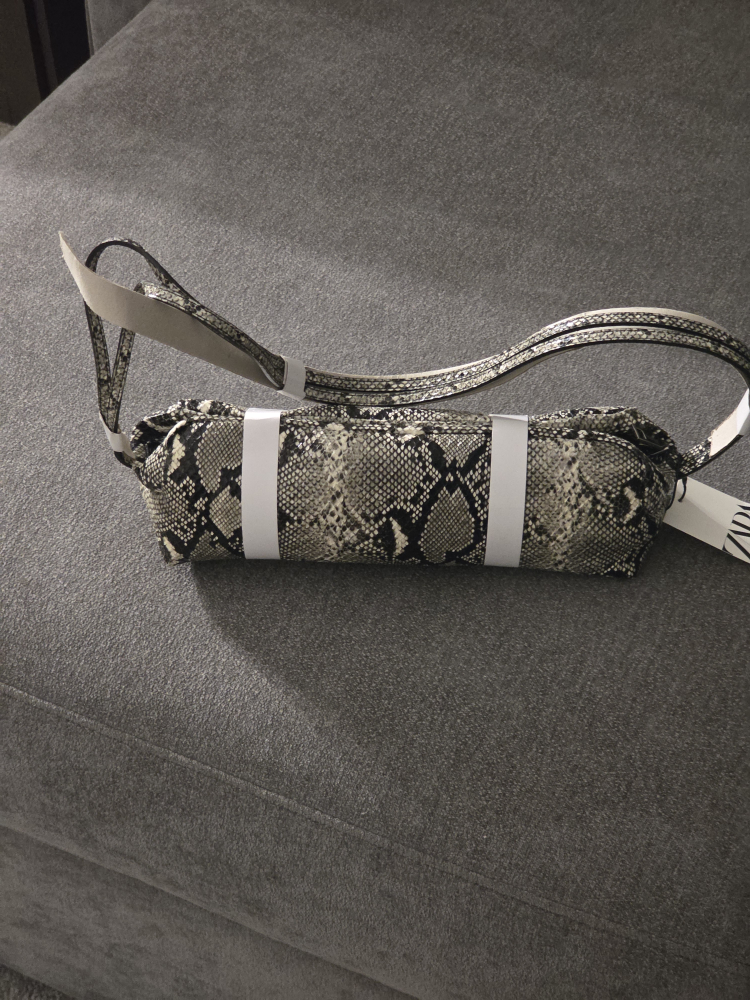 Zara Snakeskin Print Barrel Bag - photo 3