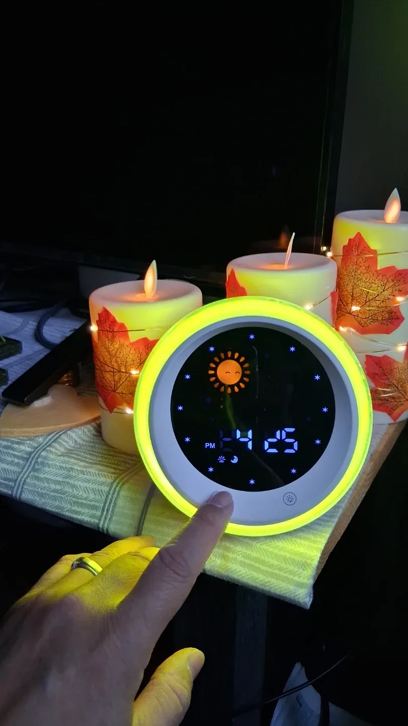 USB Mood LED Light Alarm Smoothing Musical Sleep Clock (w issue) image indicator(6)