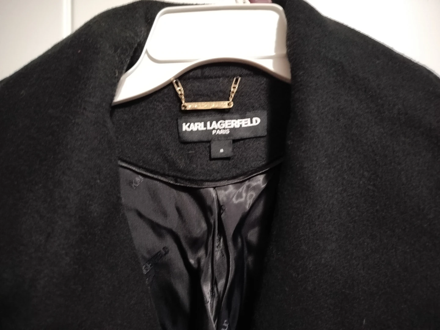 Karl Lagerfeld Paris Black Wool Blend Coat - Size M - photo 2