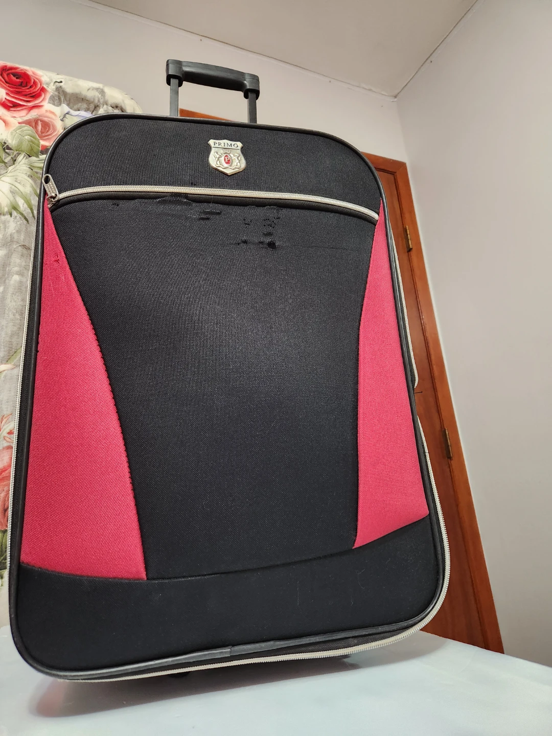 PRIMO Black & Red Rolling Suitcase