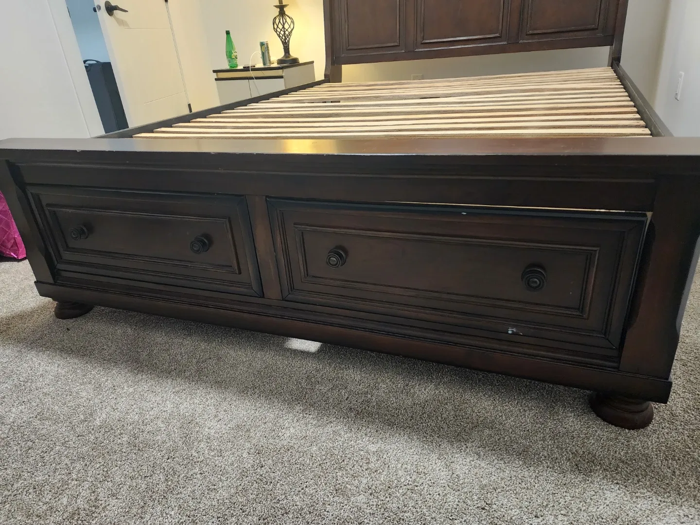 Dark Wood  Queen Size Bed Frame image indicator(3)