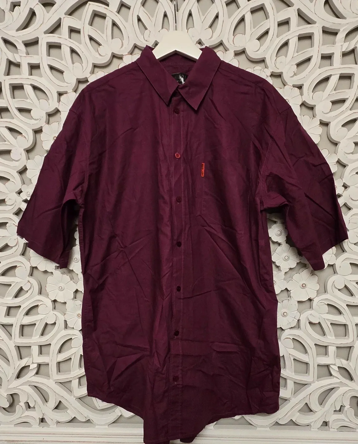 Martine Rose Maroon Cotton Shirt - Size Small