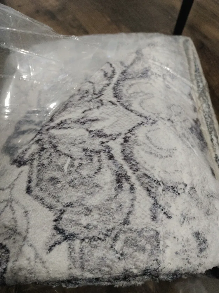 🧡BRAND NEW BLACK GRAY & WHITE ANTI-SKID RUG 5.3 FEET X 6.5 FEET image indicator(3)