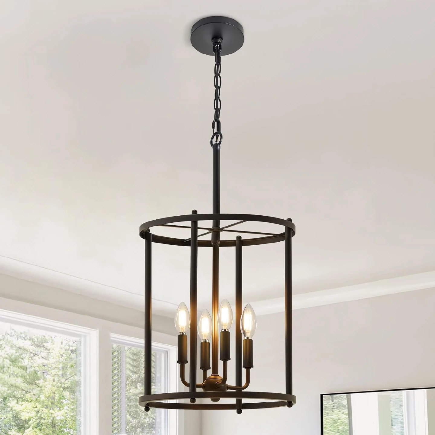 Black Chandelier with 4 Lights BNIB