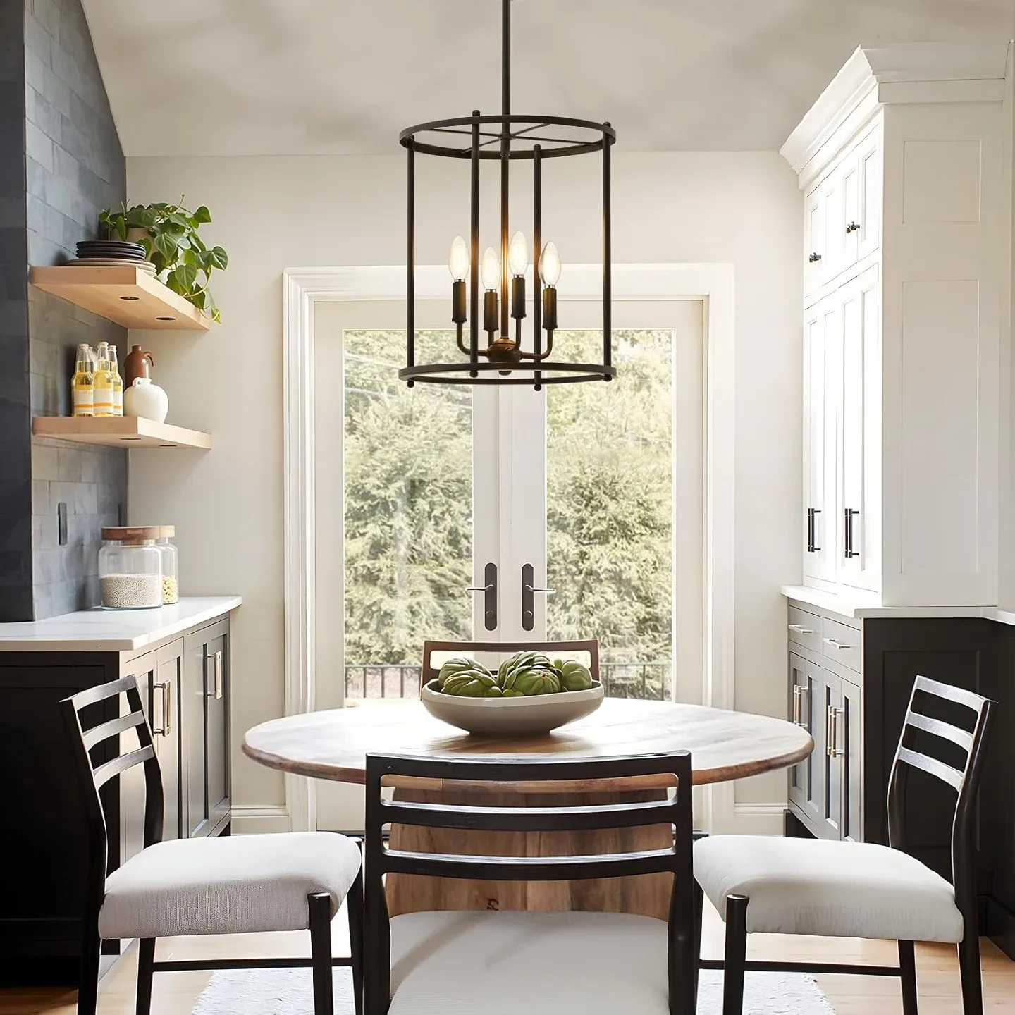 Black Chandelier with 4 Lights BNIB image indicator(7)