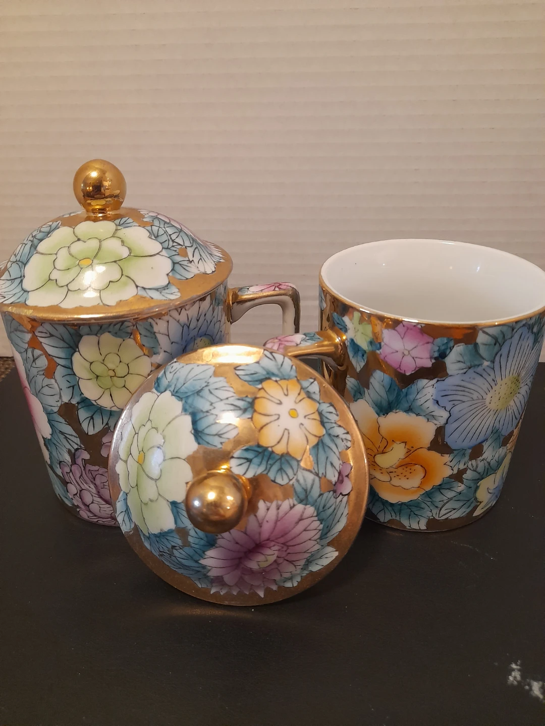Floral Tea Cups with Lids - Set of 2 - photo 5
