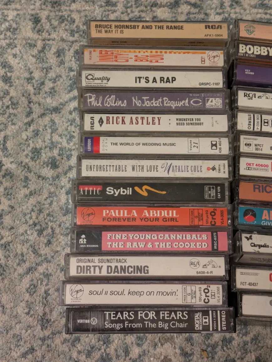 Lot of Vintage Music Cassette Tapes