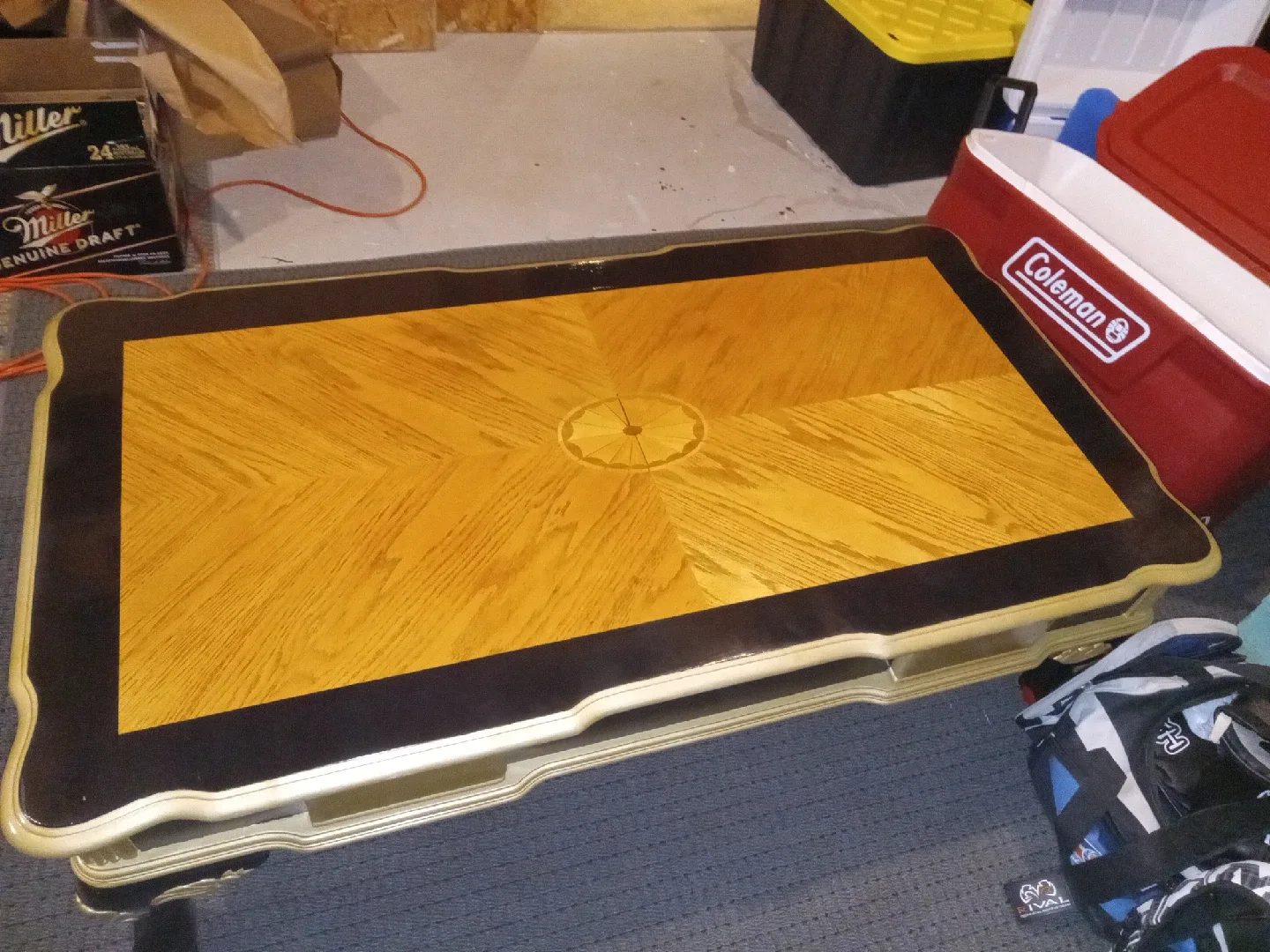 Ornate Wood Coffee Table with Drawers image indicator(2)