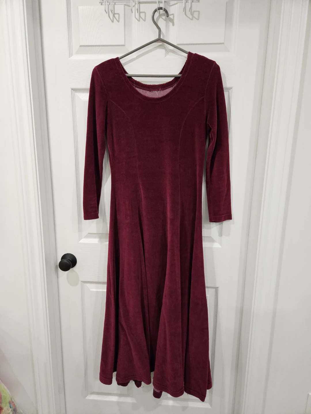 Vintage Burgundy Velvet Dress