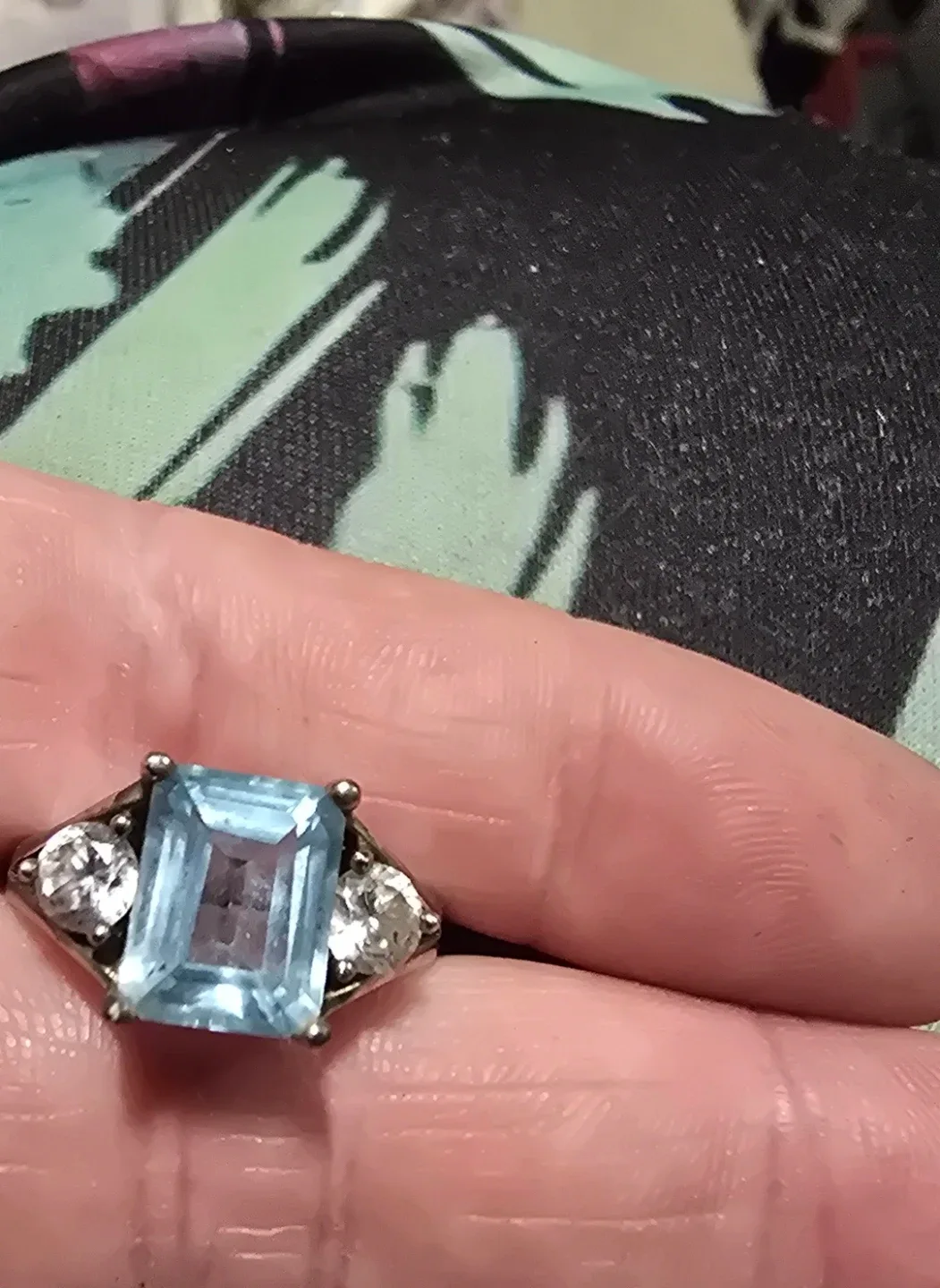 Vintage Sterling Silver Blue Stone Ring image indicator(3)