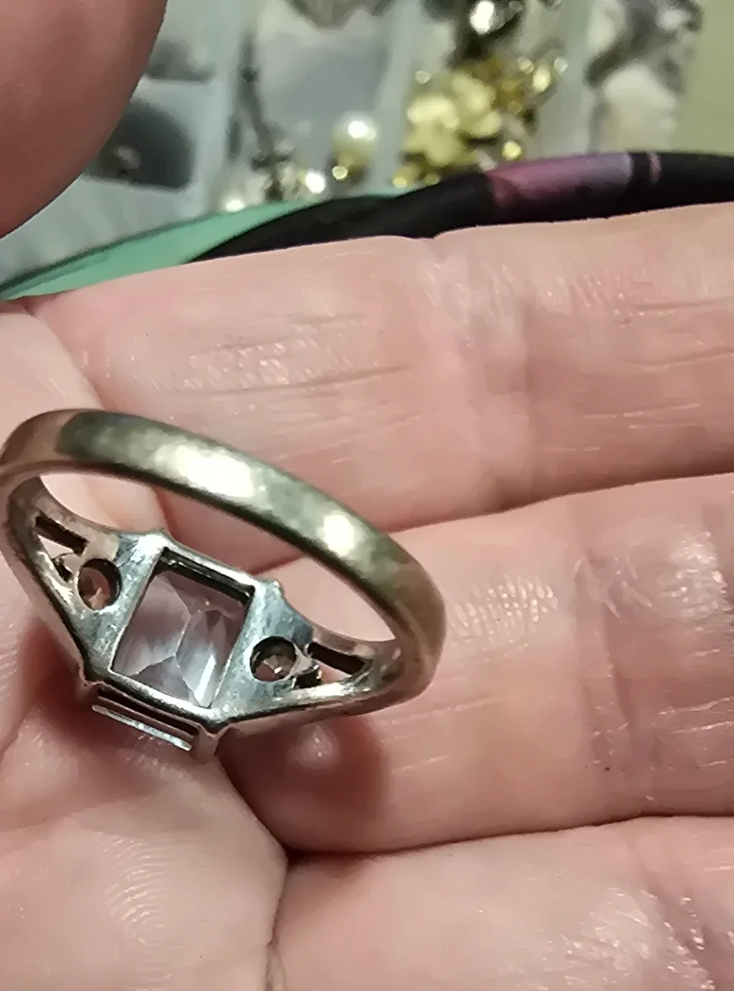 Vintage Sterling Silver Blue Stone Ring image indicator(4)