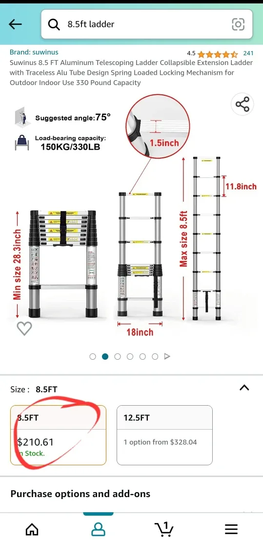8.5ft Extendable Ladder *new image indicator(3)