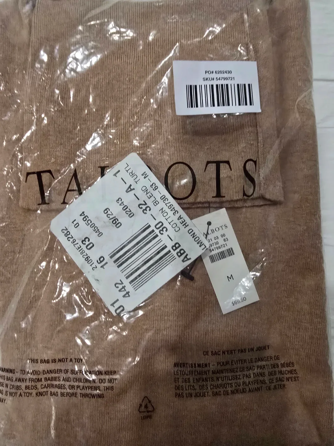 NEW with Tags Talbots Cotton Blend Turtle Neck - M - New image indicator(2)