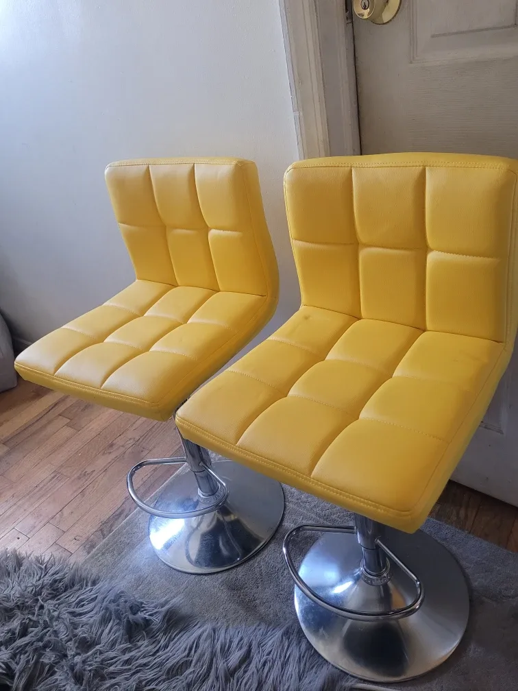 Yellow Bar Stools - Set of 2
