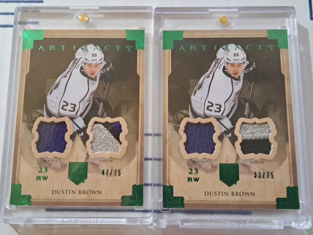 2013-14 Upper Deck artifacts. Dustin Brown, Emeralds/ game worn