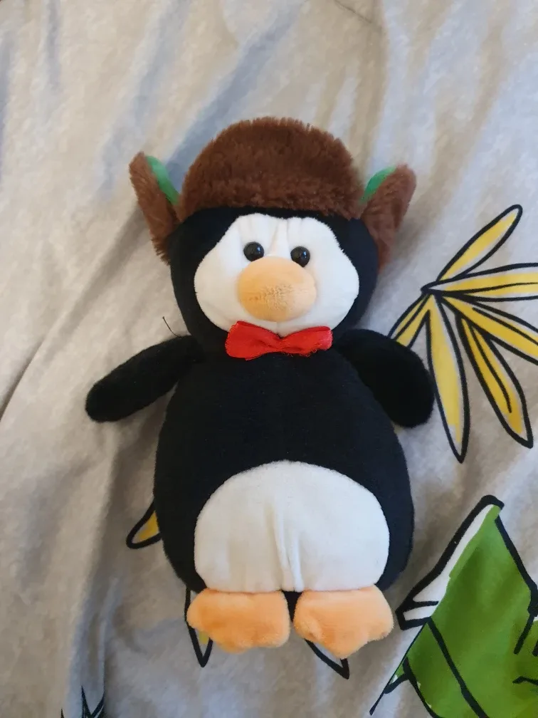 Penguin Plush Toy with Hat and Bowtie