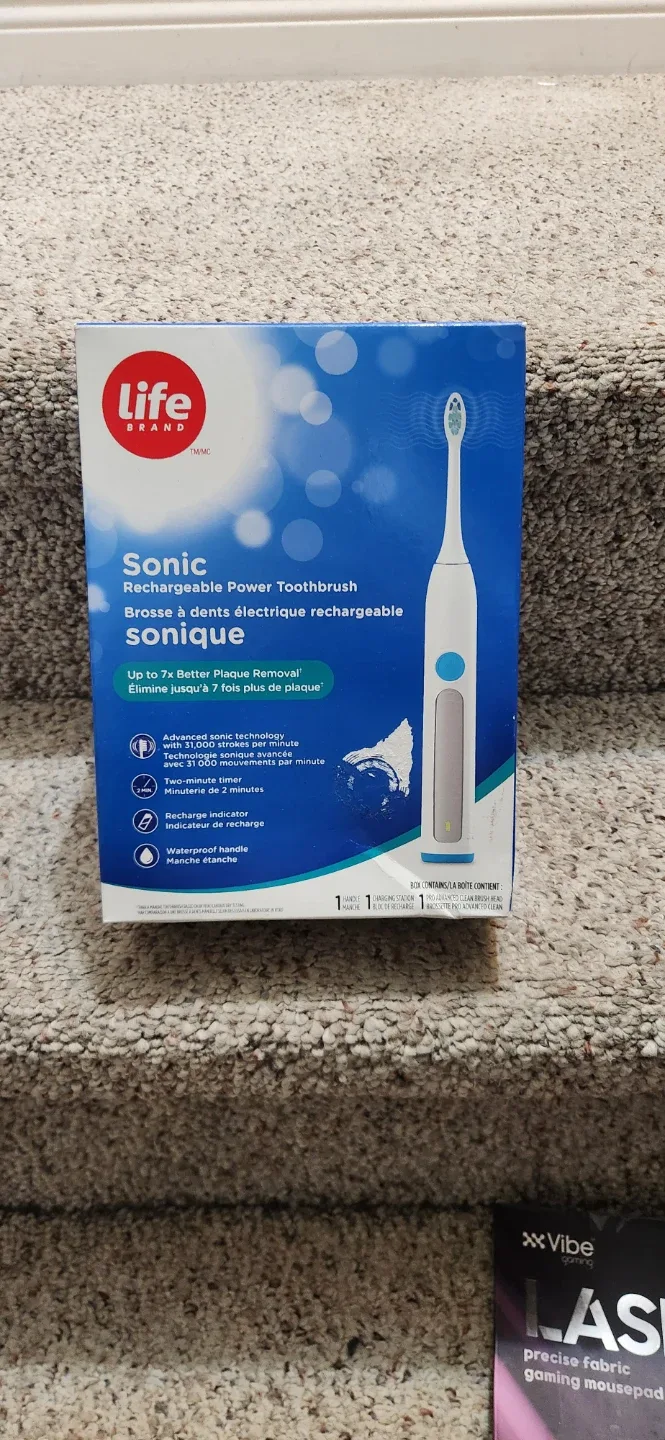 Life Brand Sonic Rechargeable Power Toothbrush - New
