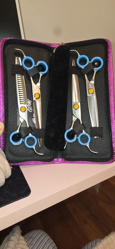 New GEM 7.5 Inch dog grooming shears 4 Piece Set