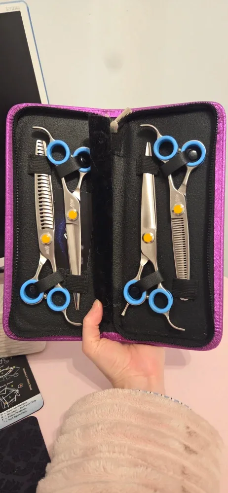 New GEM 7.5 Inch dog grooming shears 4 Piece Set image indicator(3)