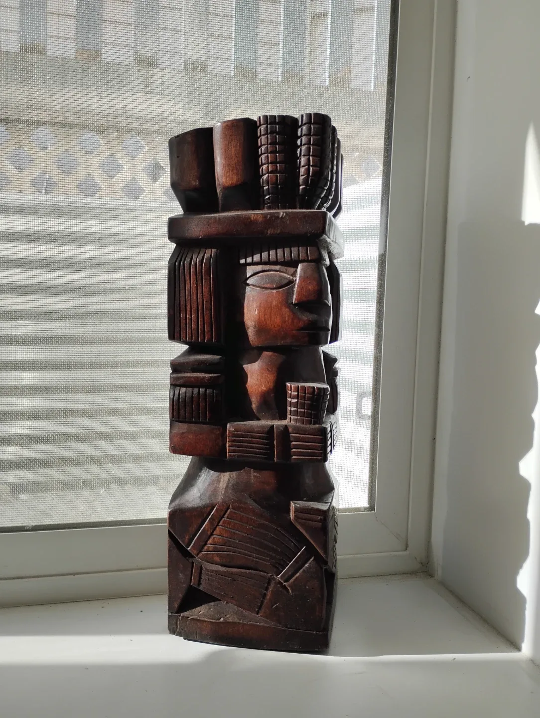 1970 Aztec Wooden Carved Totem figure image indicator(2)