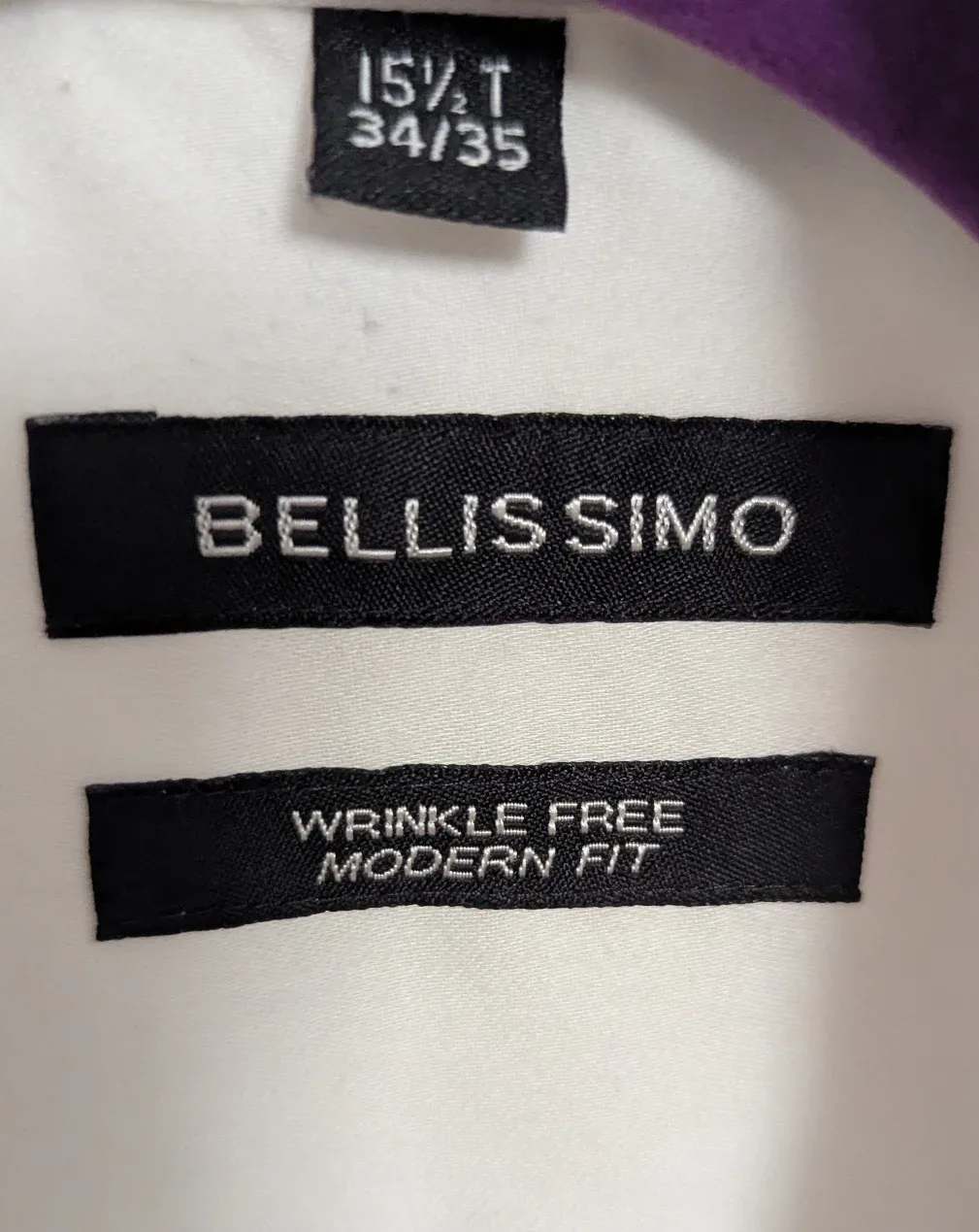 Bellissimo White Men's Dress Shirt - 15 1/2 T, 34/35 image indicator(2)