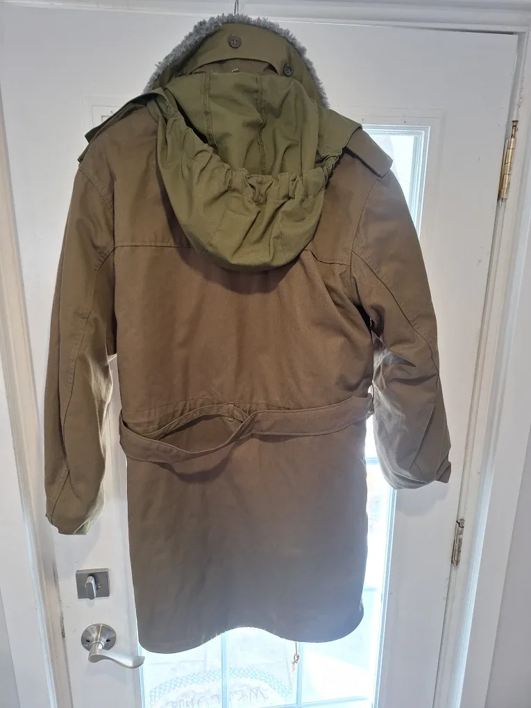 Olive Green Winter Parka with Fur Collar image indicator(2)