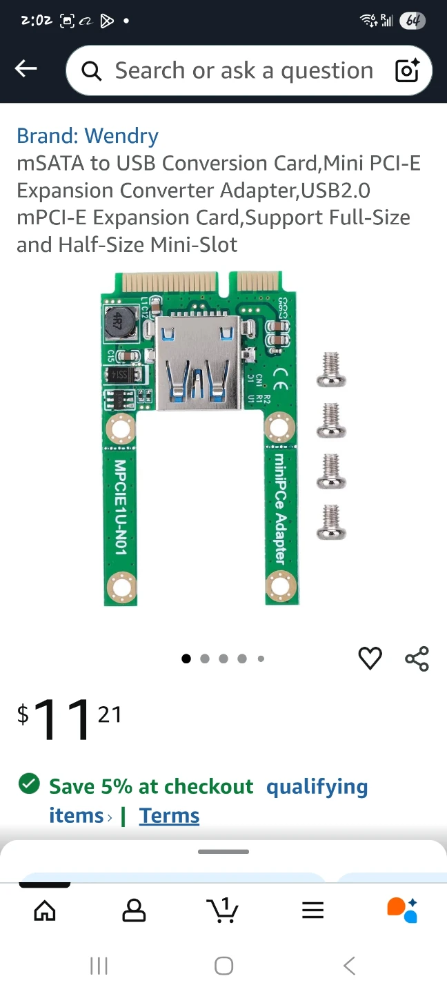 Wendry mSATA to USB Conversion Card
