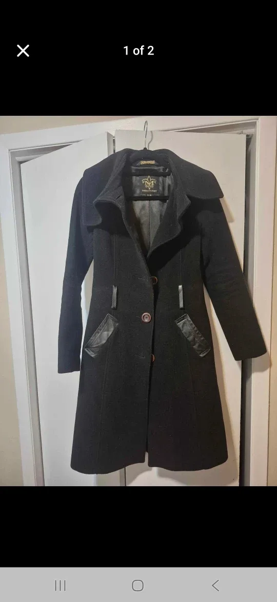 Mackage Black Wool Blend Coat