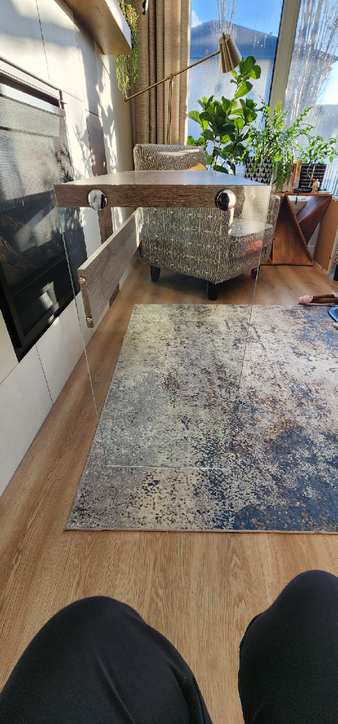Glass and Wood Table - photo 3