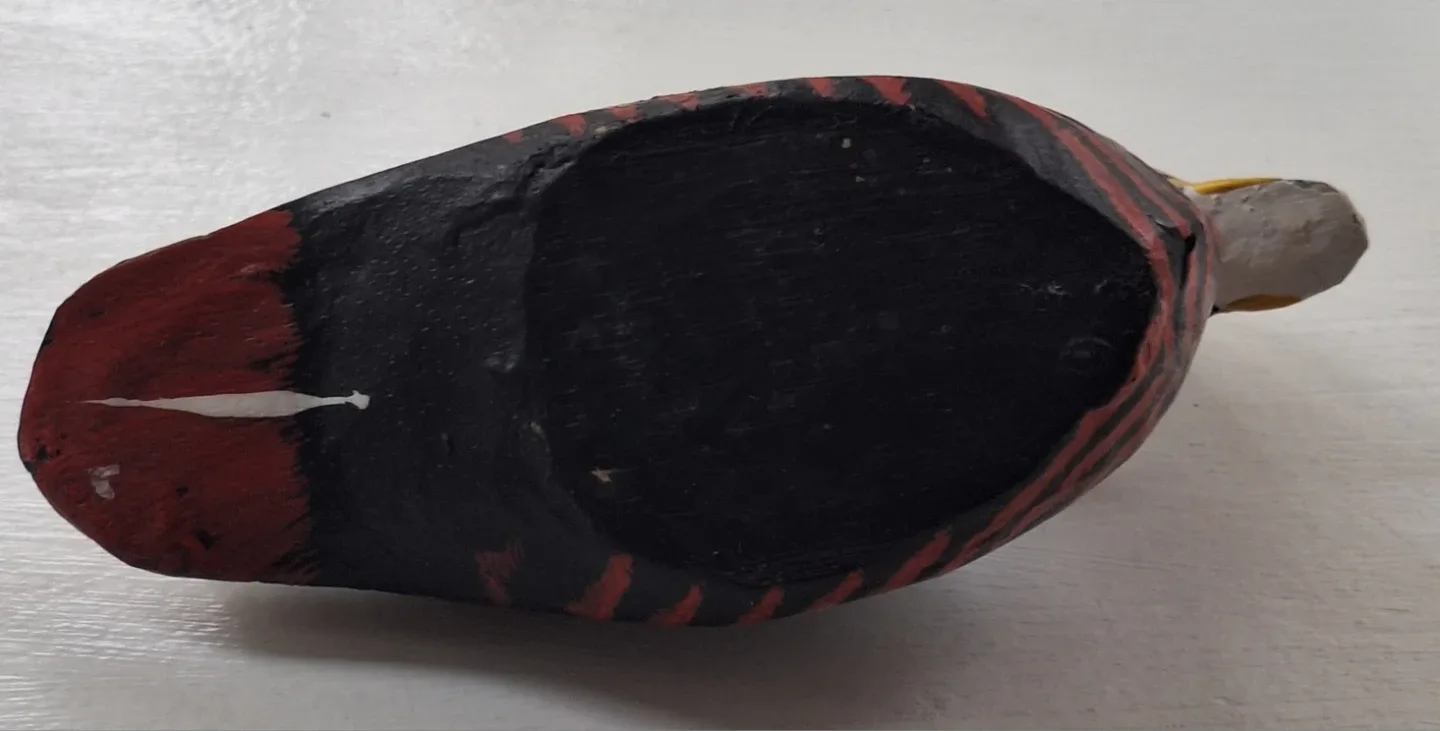 Vinrage Hand Carved and Hand Painted Wooden Duck Figurine image indicator(4)