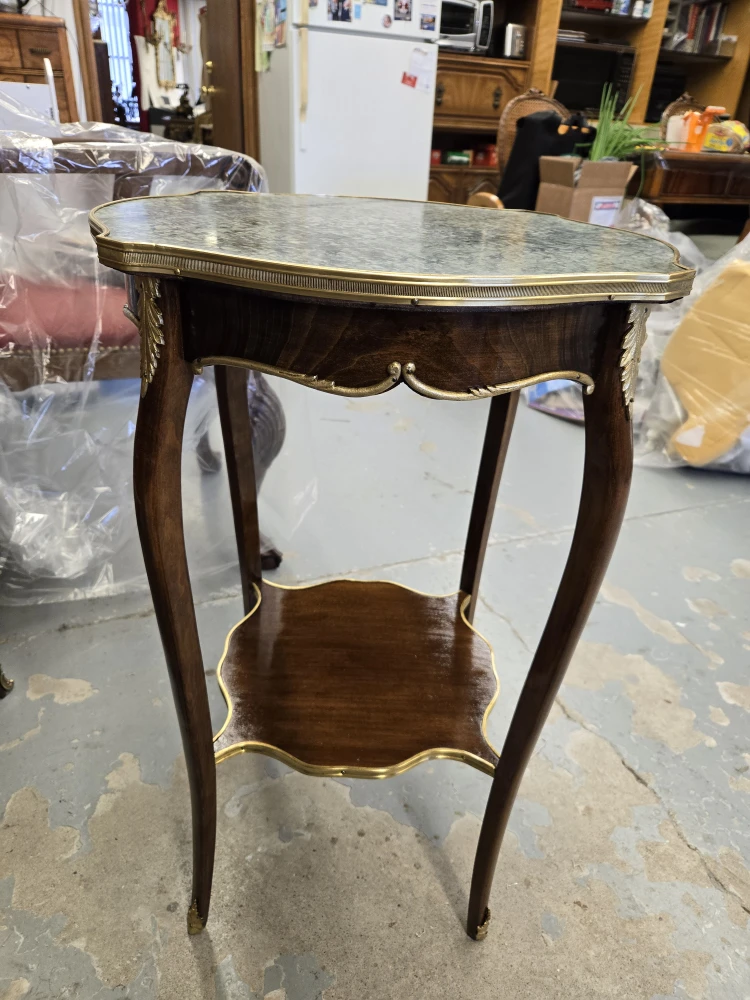 Vintage Marble Top Accent Table
