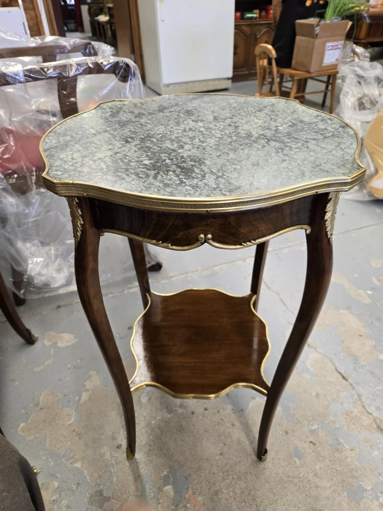 Vintage Marble Top Accent Table - photo 2