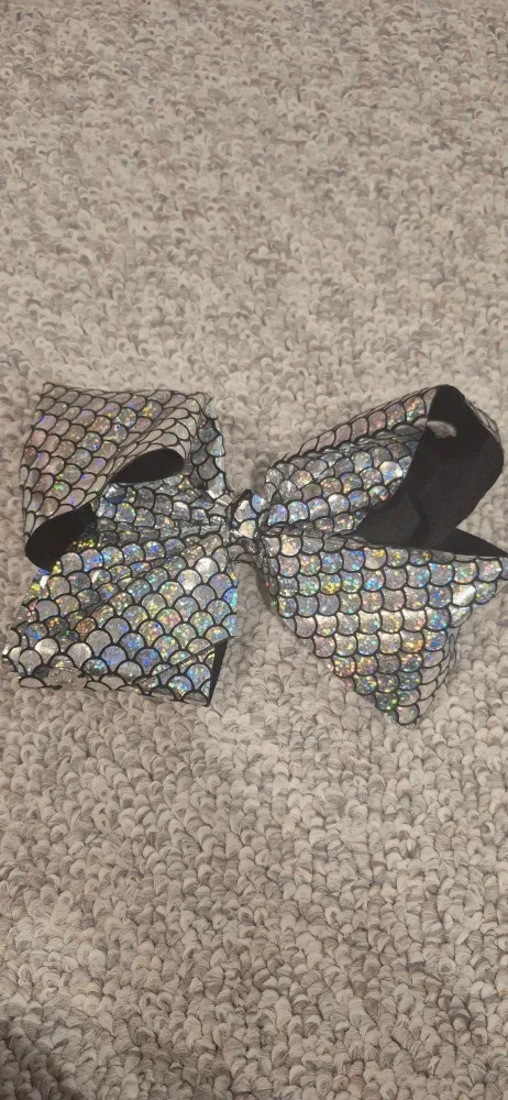 Silver Mermaid Scale Hair Bow