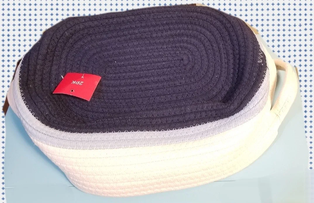 NEW Huntington Home 2pk Coiled Rope Basket image indicator(7)