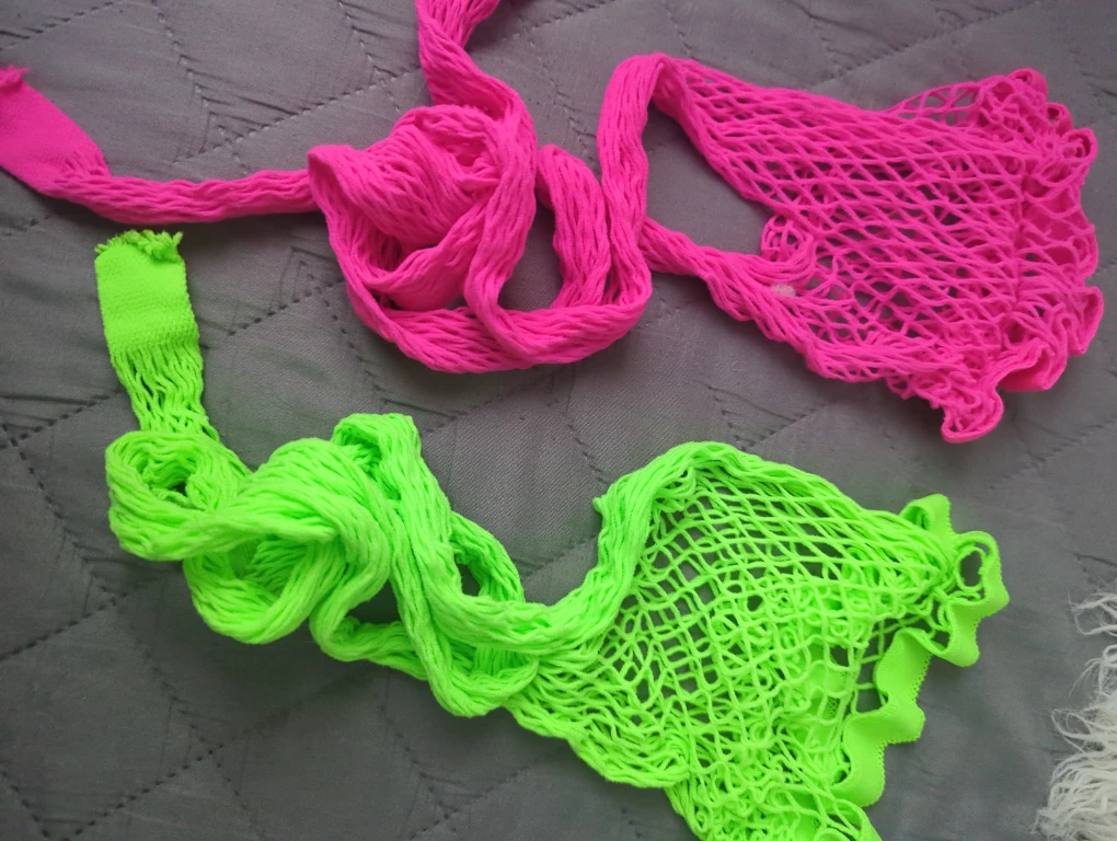 Pink & Green Fishnet Stockings
