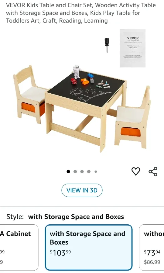 #Decluttering VEVOR Kids Table & Chair Set with Storage